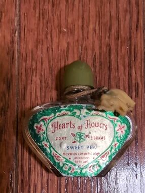 Hearts of Flowers Sweet Pea Fragrance Bottle with Elephant Miniature Vintage